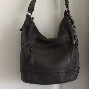 The Sak dark gray Leather purse handbag